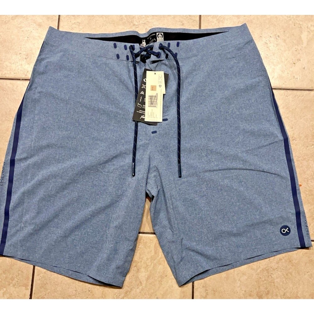 Outerknown Apex Board Shorts Mens 36 Swim Trunks Kelly Slater Blue Surfing NWT